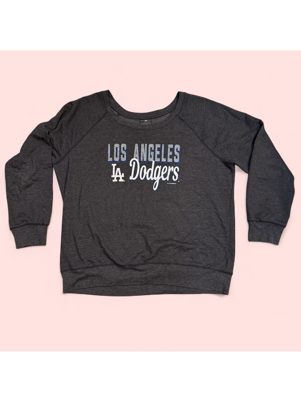 Los Angeles Dodgers Sweater Women XL Gray 5th & Ocean Pullover MLB